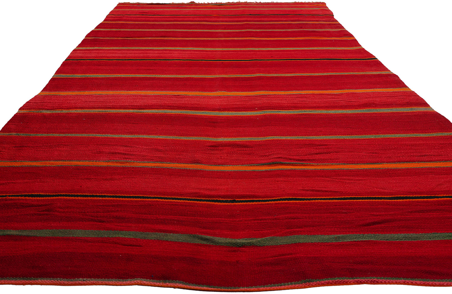 6 x 14 Red Vintage Striped Moroccan Kilim Rug 79339