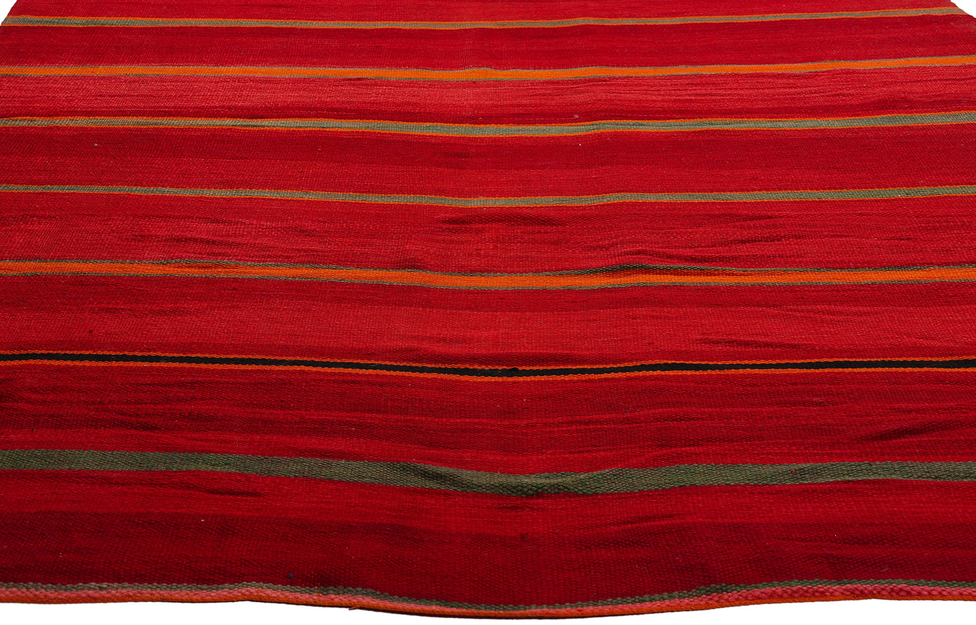 6 x 14 Red Vintage Striped Moroccan Kilim Rug 79339