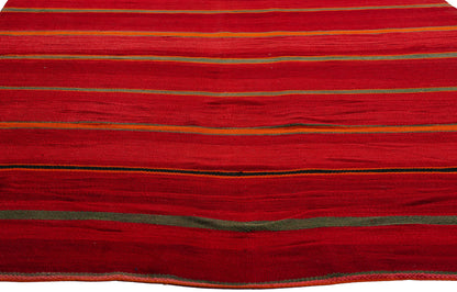 6 x 14 Red Vintage Striped Moroccan Kilim Rug 79339