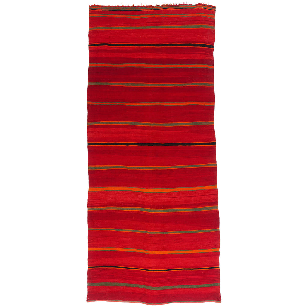 6 x 14 Red Vintage Striped Moroccan Kilim Rug 79339