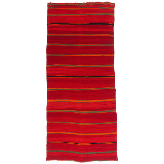 6 x 14 Red Vintage Striped Moroccan Kilim Rug 79339