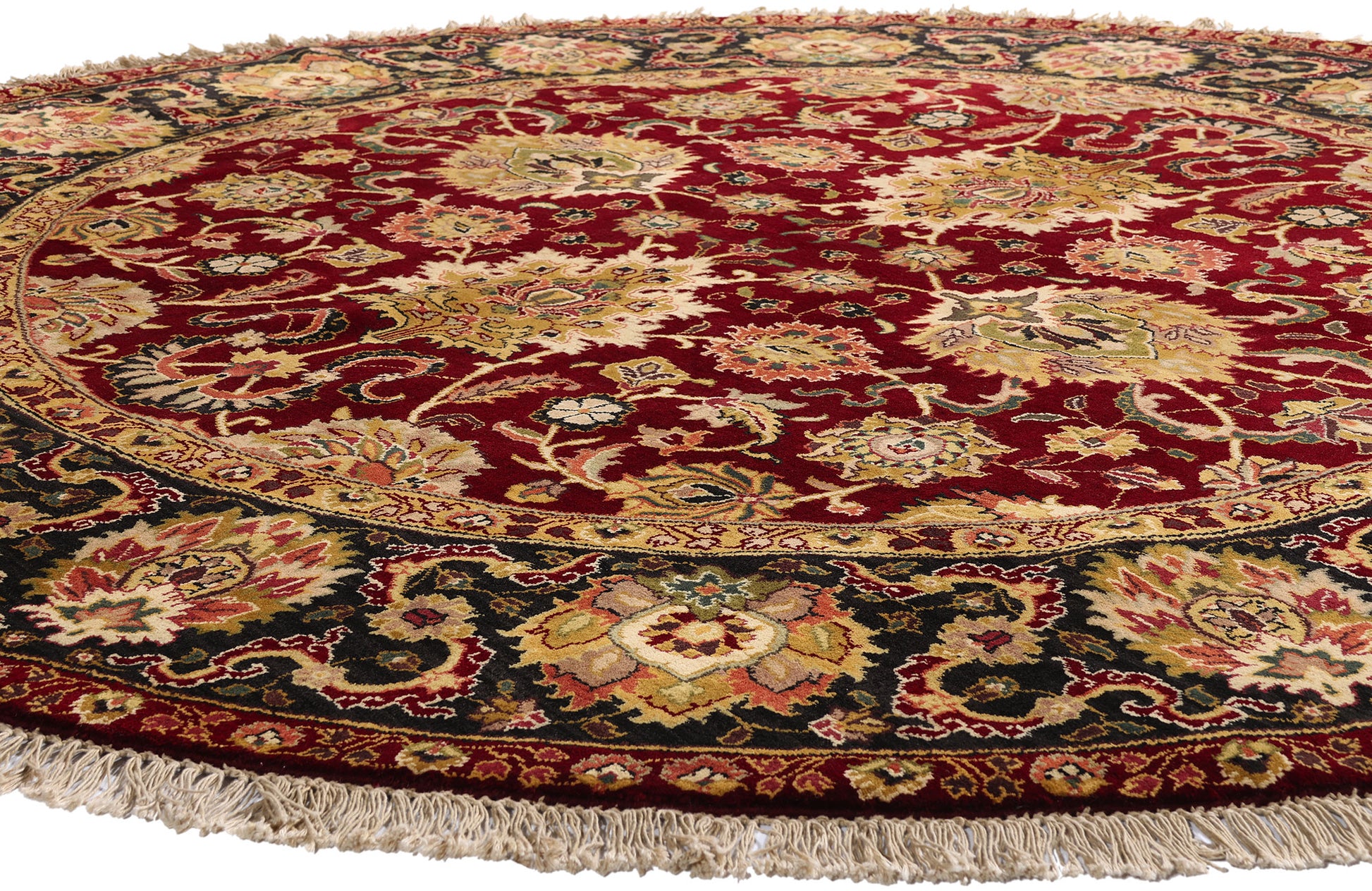 8 x 8 Red Vintage Round Indian Oushak Rug 79332