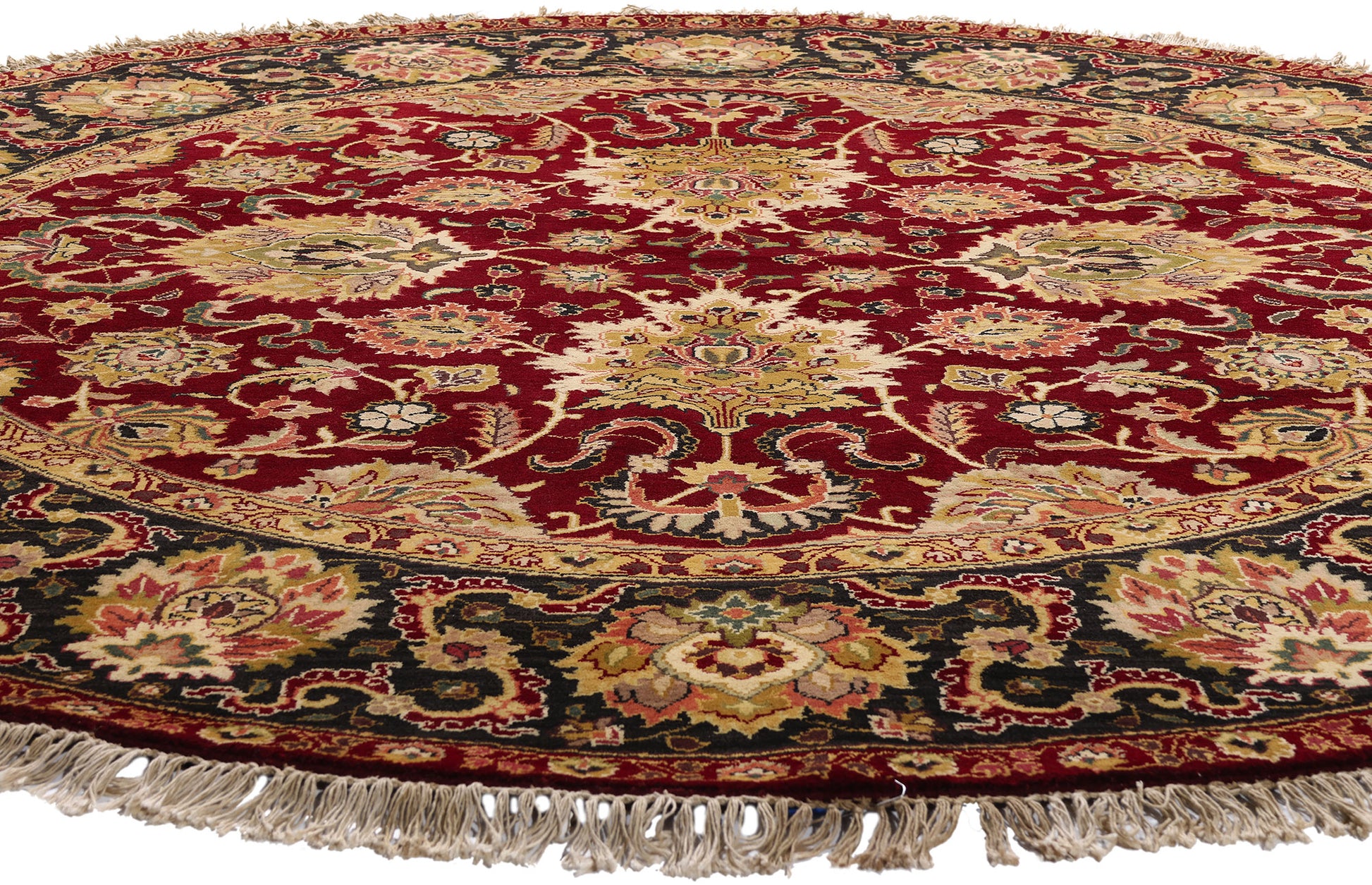 8 x 8 Red Vintage Round Indian Oushak Rug 79332