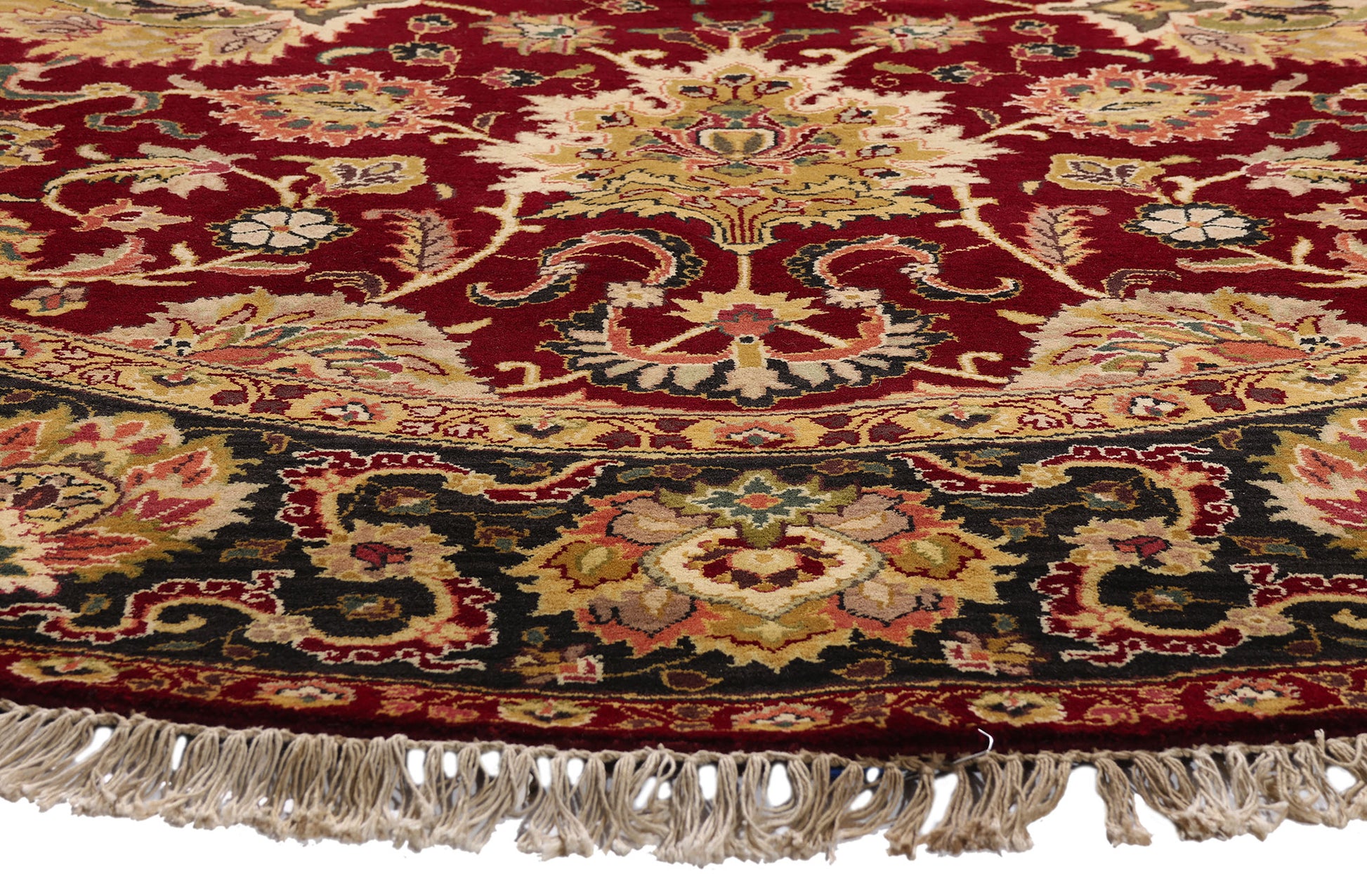 8 x 8 Red Vintage Round Indian Oushak Rug 79332
