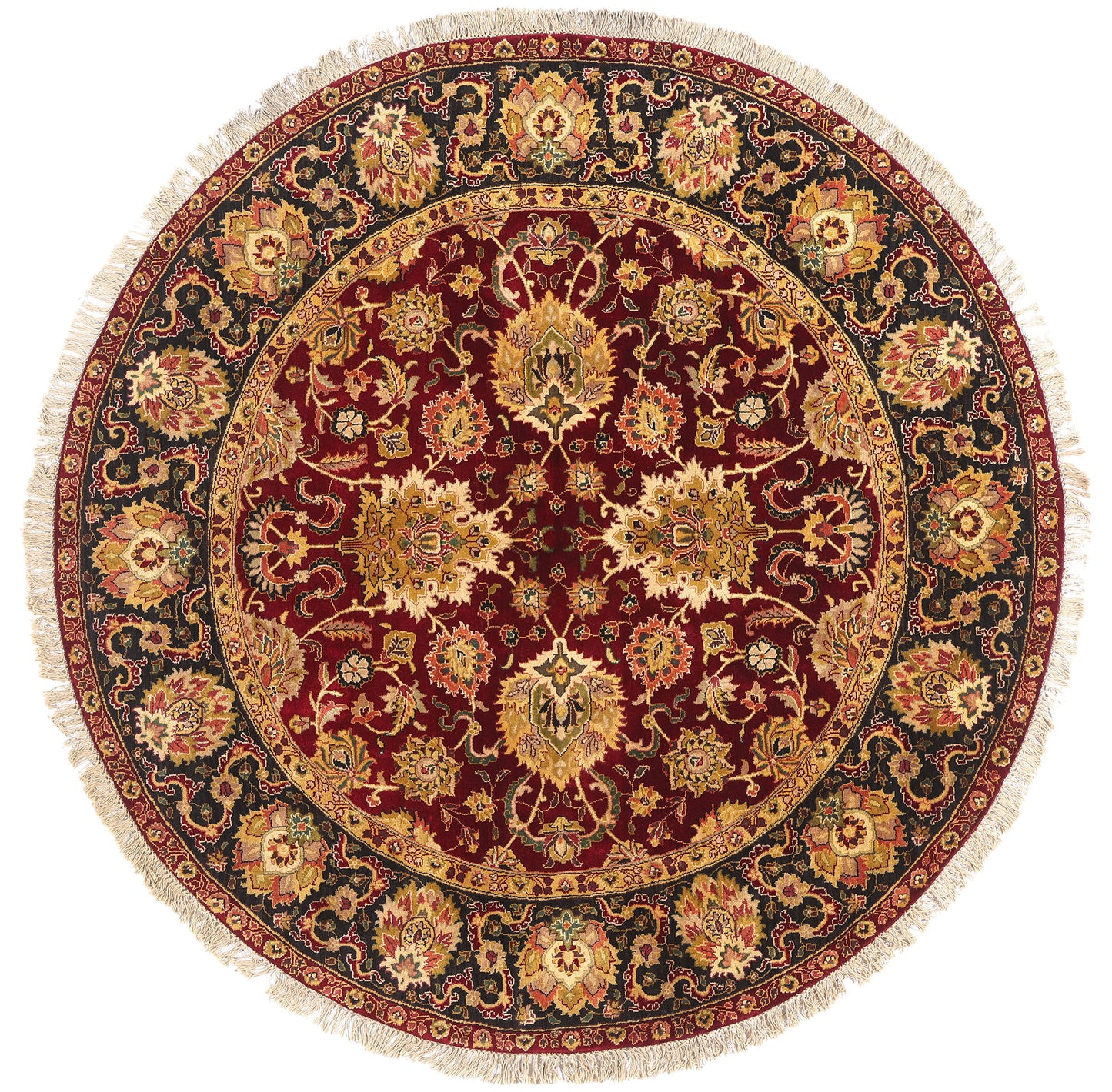 8 x 8 Red Vintage Round Indian Oushak Rug 79332