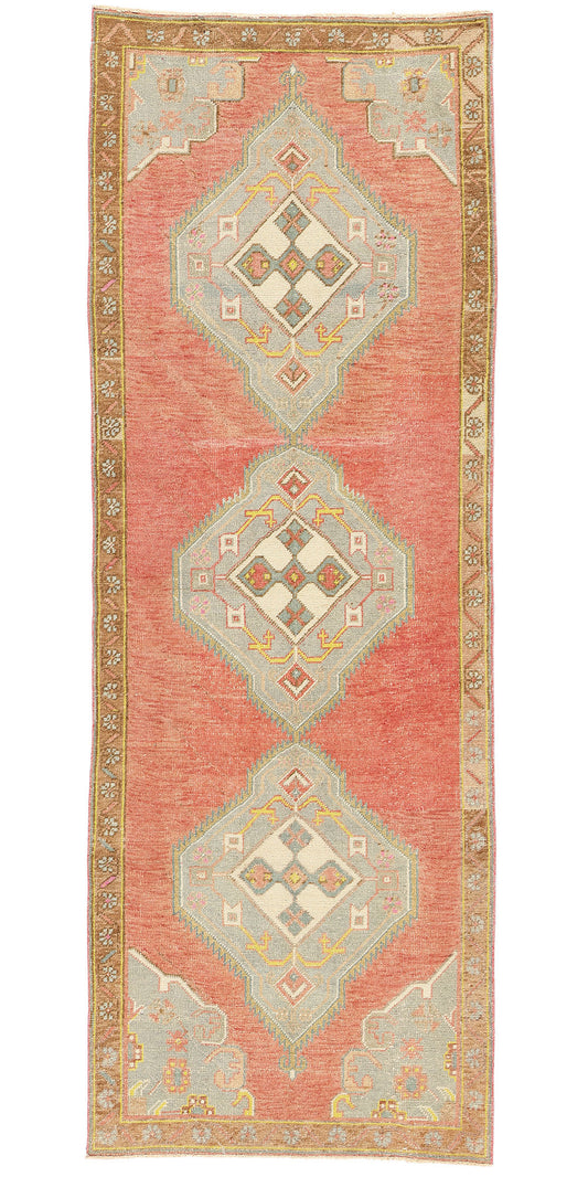 3 x 10 Vintage Red Turkish Oushak Rug 53917