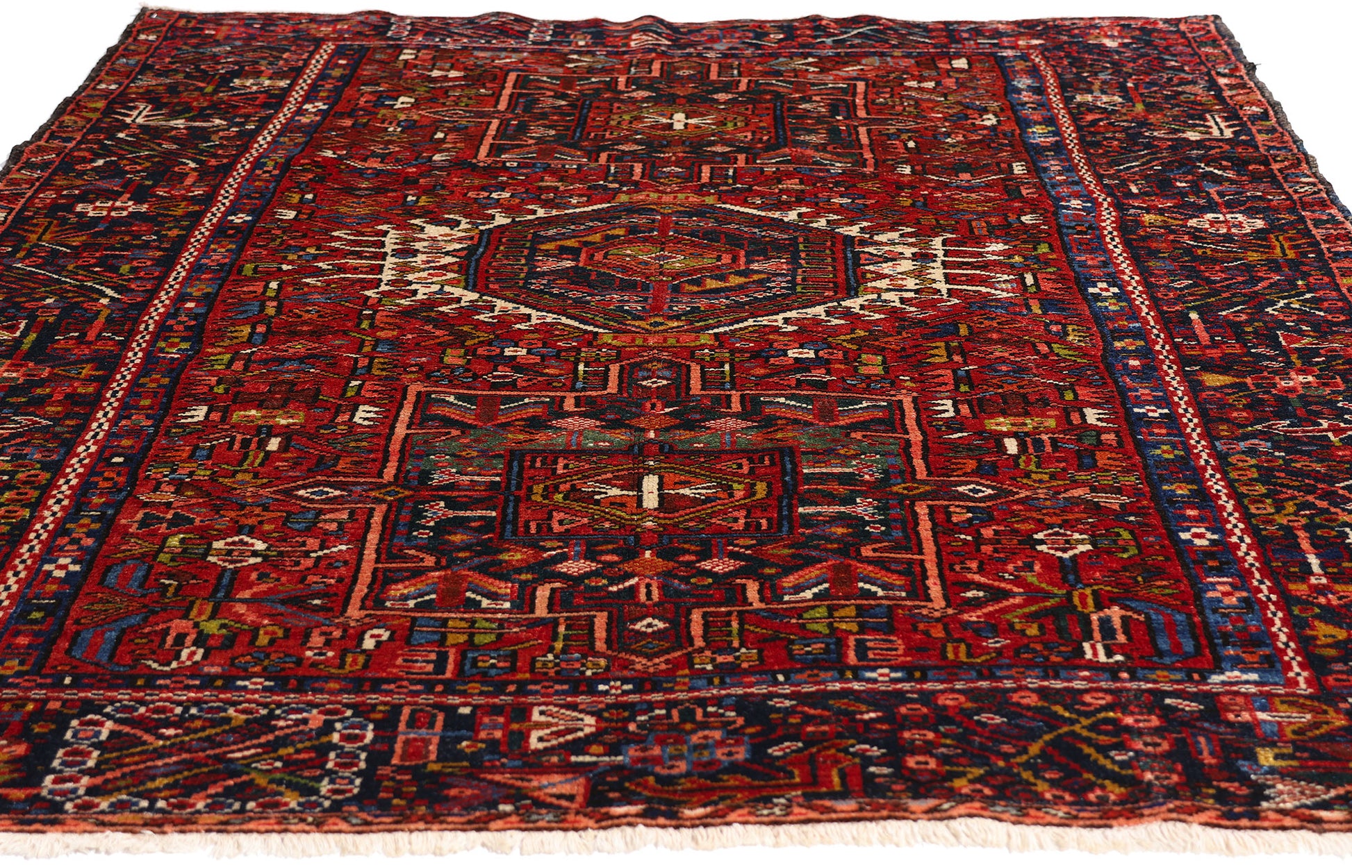 5 x 6 Red Vintage Persian Karaja Heriz Rug 79305
