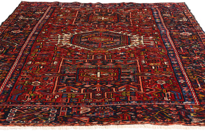 5 x 6 Red Vintage Persian Karaja Heriz Rug 79305
