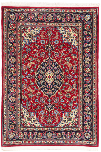 4 x 5 Red Vintage Persian Qum Rug 79315