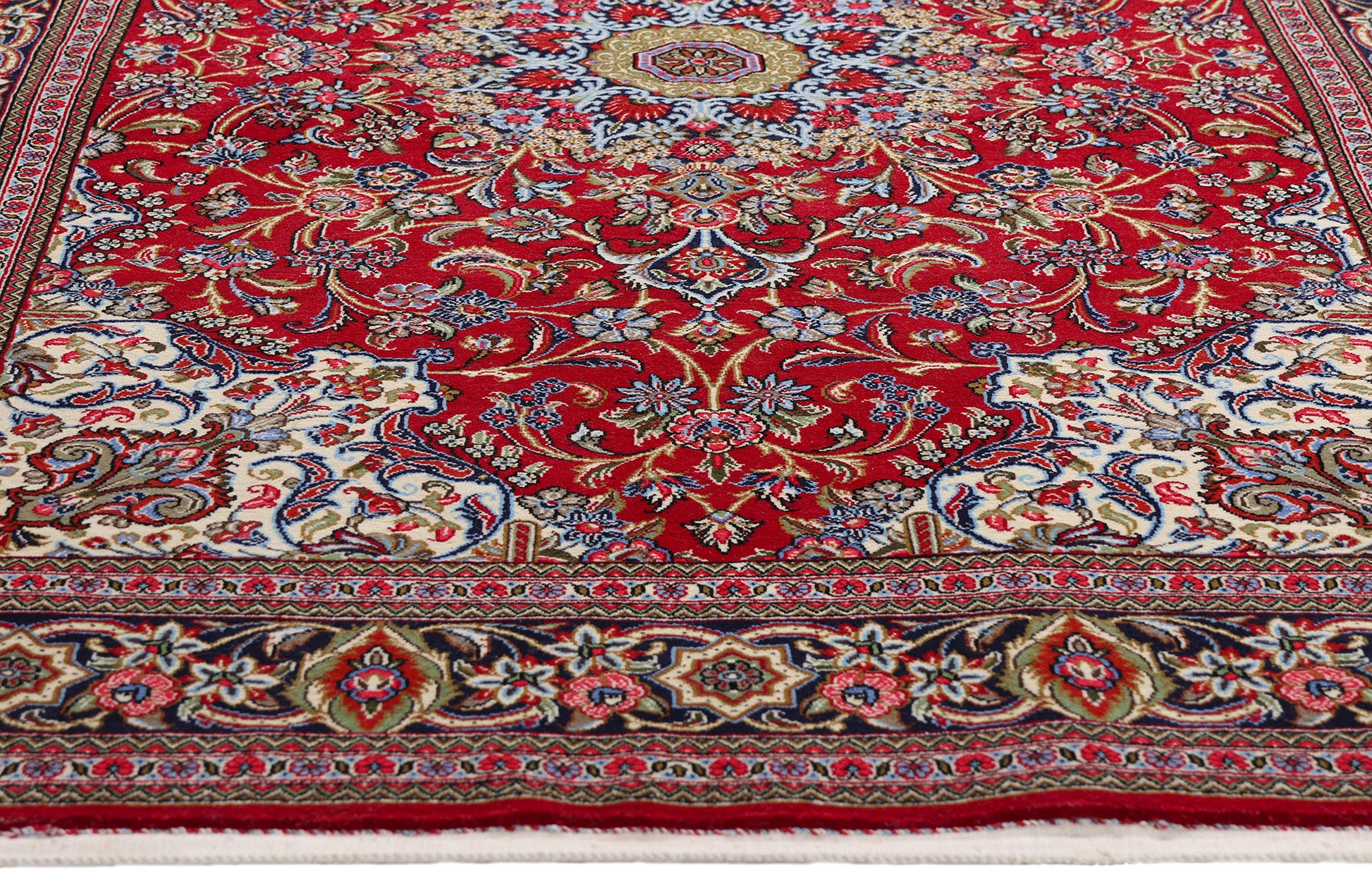 5 x 7 Red Vintage Persian Qum Rug 79313