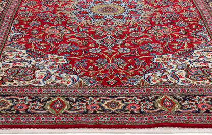 5 x 7 Red Vintage Persian Qum Rug 79313