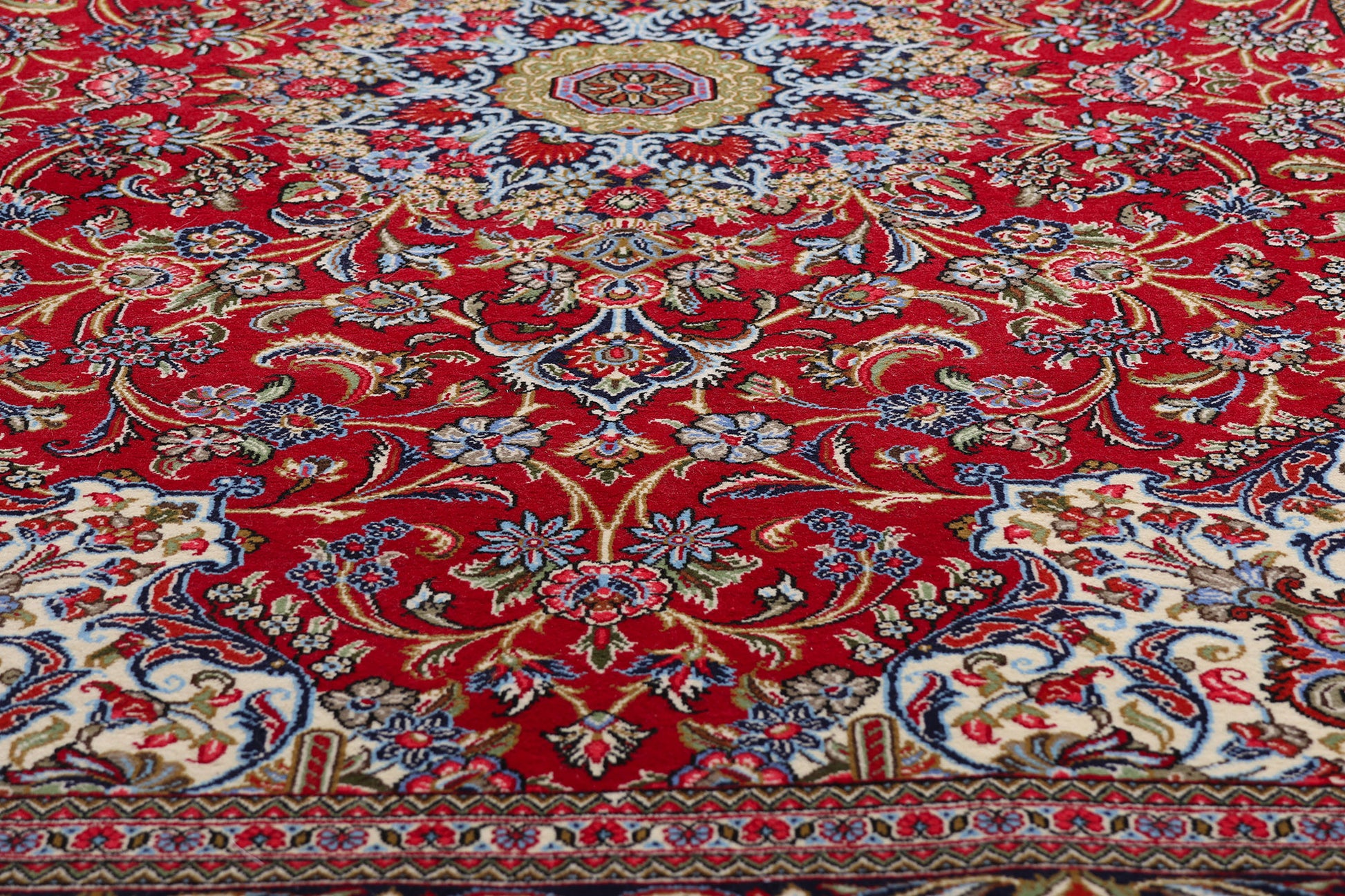 5 x 7 Red Vintage Persian Qum Rug 79313