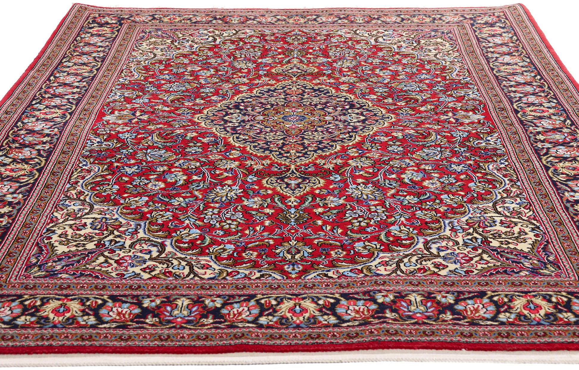 5 x 7 Red Vintage Persian Qum Rug 79314
