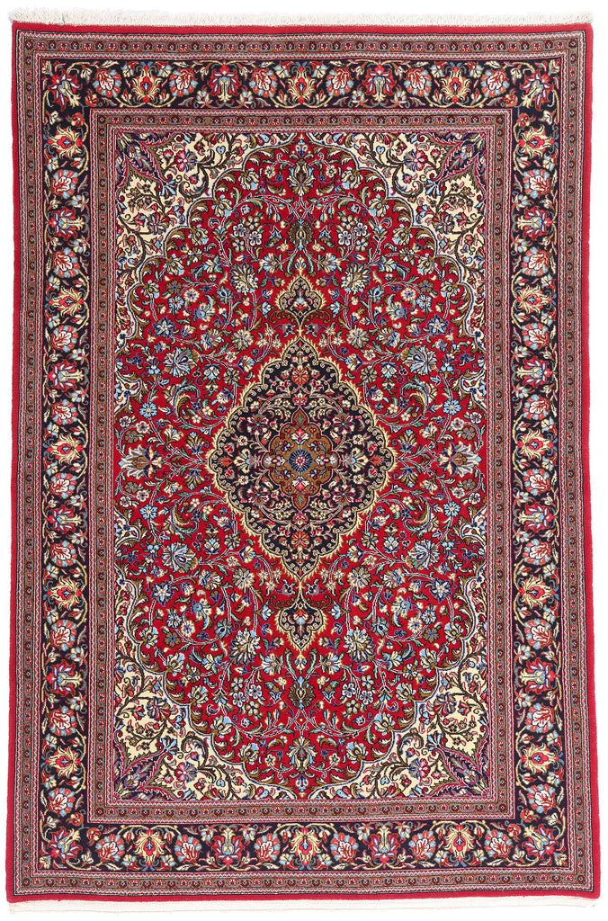 5 x 7 Red Vintage Persian Qum Rug 79314