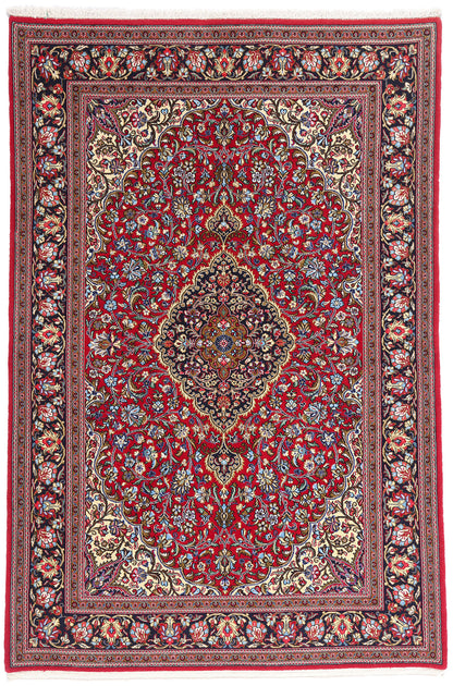 5 x 7 Red Vintage Persian Qum Rug 79314