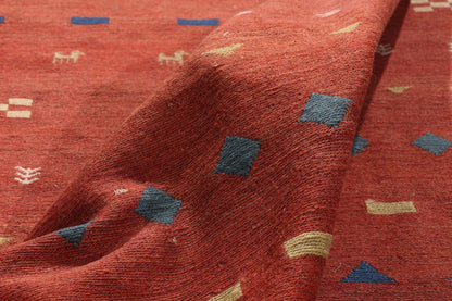 7 x 9 Red Vintage Persian Shiraz Kilim Rug 61425