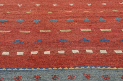7 x 9 Red Vintage Persian Shiraz Kilim Rug 61425