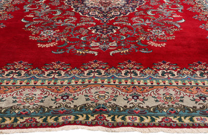 10 x 13 Vintage Red Persian Tabriz Rug 79067