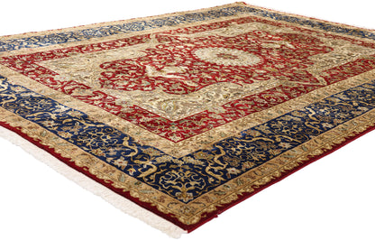 6 x 8 Red Vintage Indian Tabriz Rug 79203