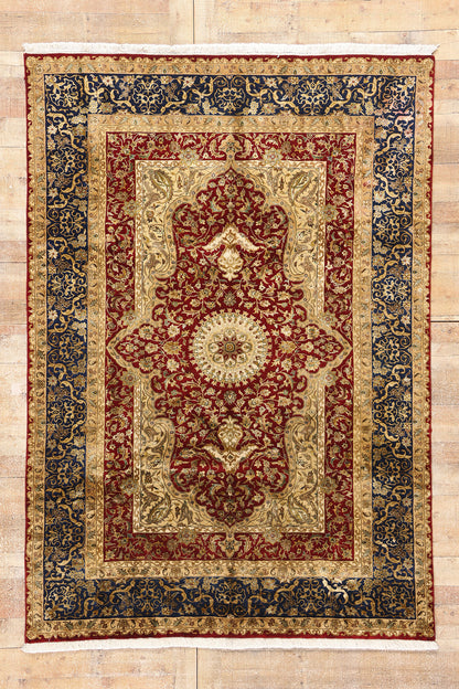 6 x 8 Red Vintage Indian Tabriz Rug 79203