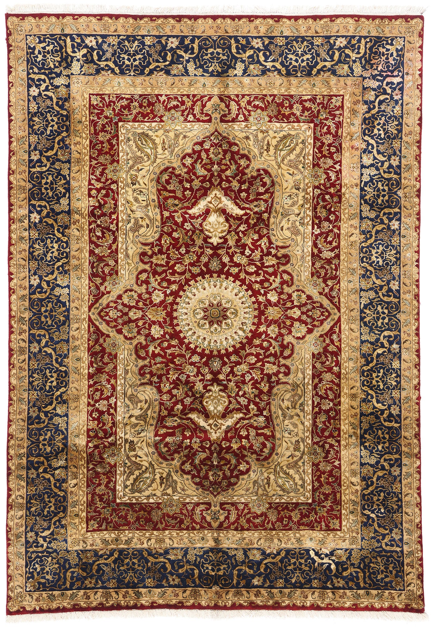 6 x 8 Red Vintage Indian Tabriz Rug 79203