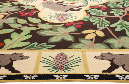 13 x 15 Vintage Sarah Gayle Carter Black Forest Hooked Rug 79239