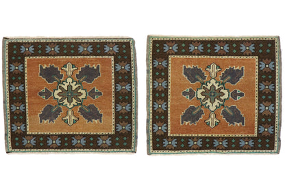 2 x 2 - Orange Vintage Turkish Oushak Rug - 53647