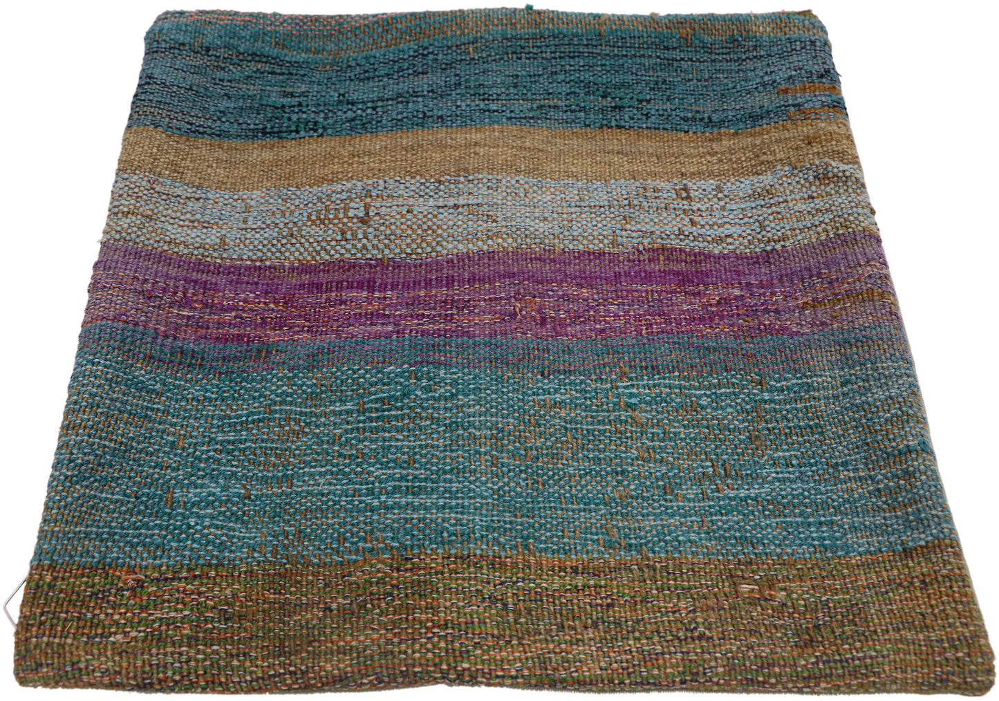 1 x 1 - Blue Vintage Turkish Pillow Rug - 53636
