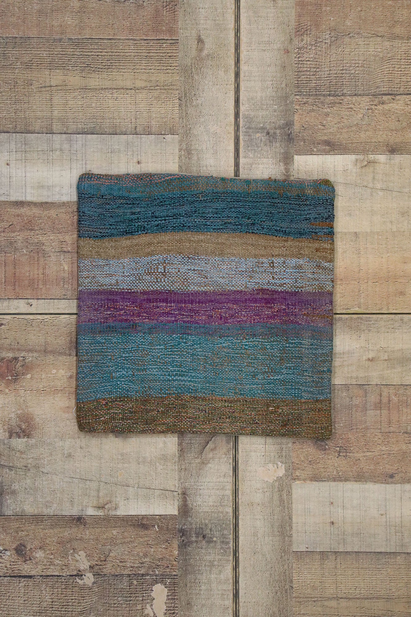 1 x 1 - Blue Vintage Turkish Pillow Rug - 53636