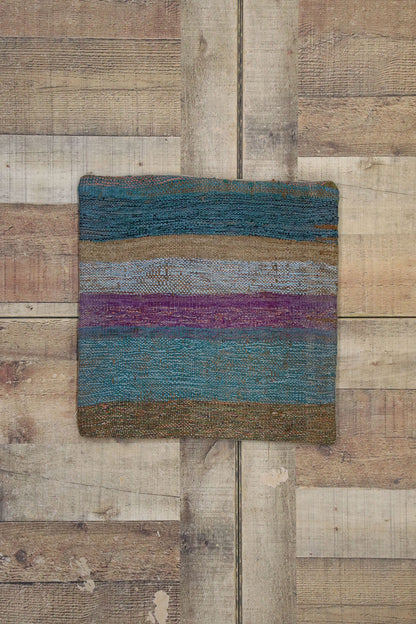 1 x 1 - Blue Vintage Turkish Pillow Rug - 53636
