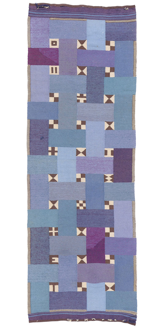 3 x 8 Vintage Scandinavian Swedish Rollakan Rug 79063