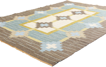 6 x 8 Sverker Greuholm Vintage Swedish Rollakan Rug 79047
