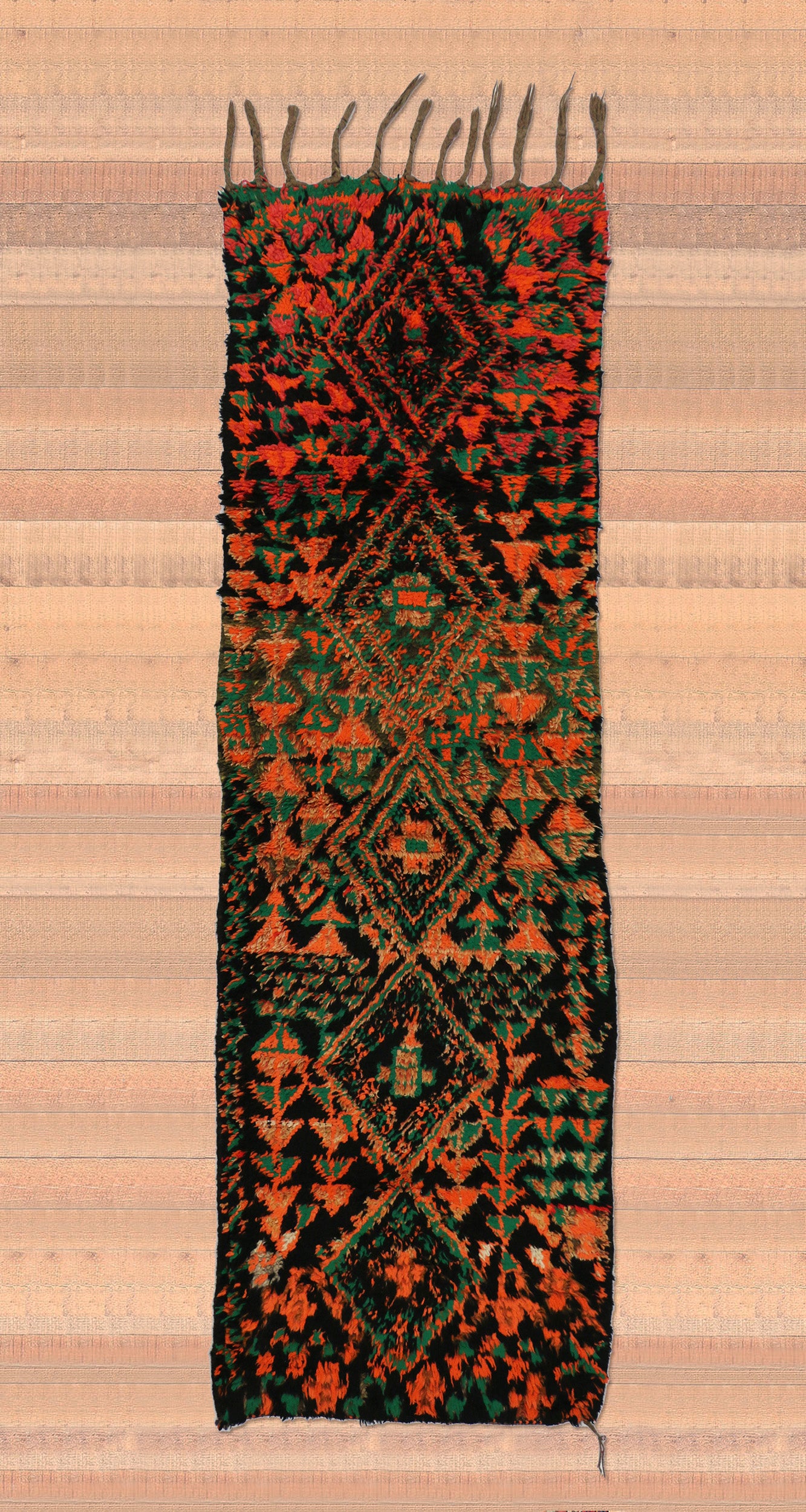 3 x 8 - Green Vintage Moroccan Rug - 20382