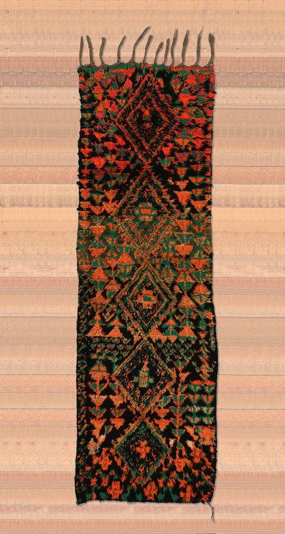 3 x 8 - Green Vintage Moroccan Rug - 20382