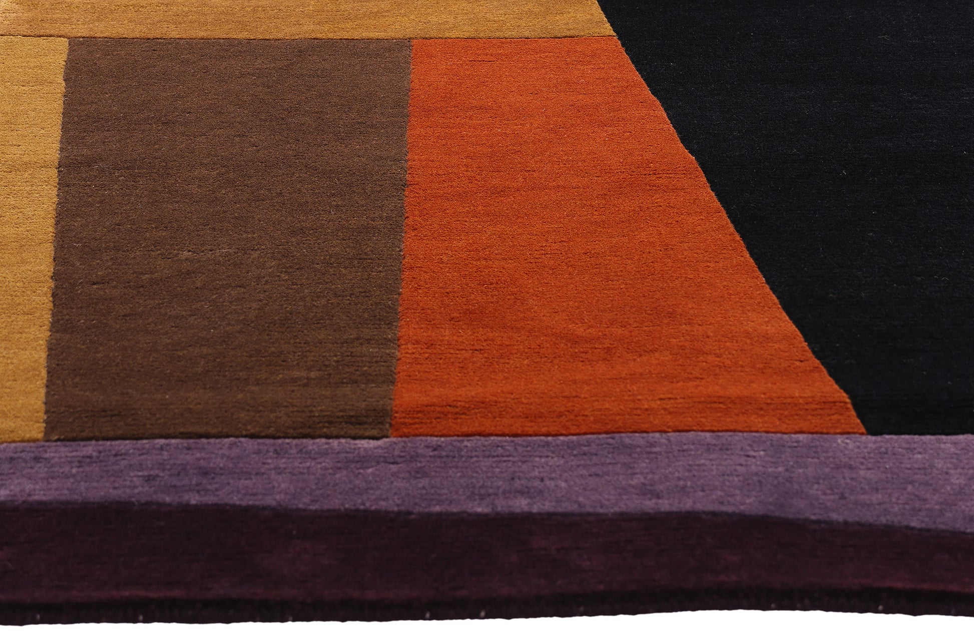 3 x 5 Black Vintage Tibetan Bauhaus Design Rug 79327