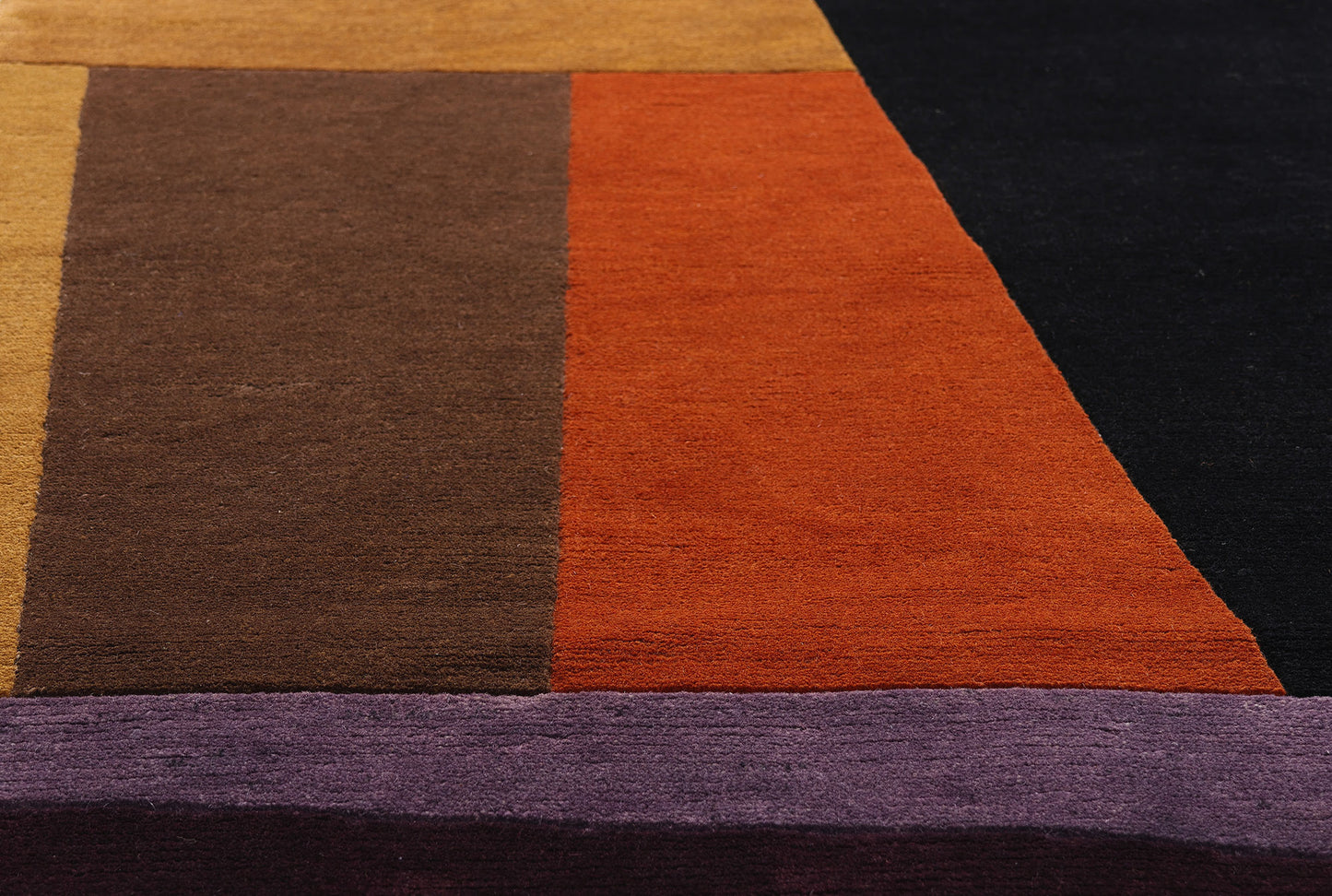 3 x 5 Black Vintage Tibetan Bauhaus Design Rug 79327