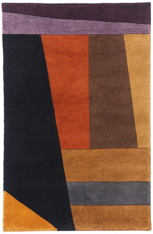 3 x 5 Black Vintage Tibetan Bauhaus Design Rug 79327