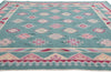8 x 10 Teal Vintage Turkish Kilim Rug 78329