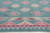 8 x 10 Teal Vintage Turkish Kilim Rug 78329