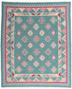 8 x 10 Teal Vintage Turkish Kilim Rug 78329