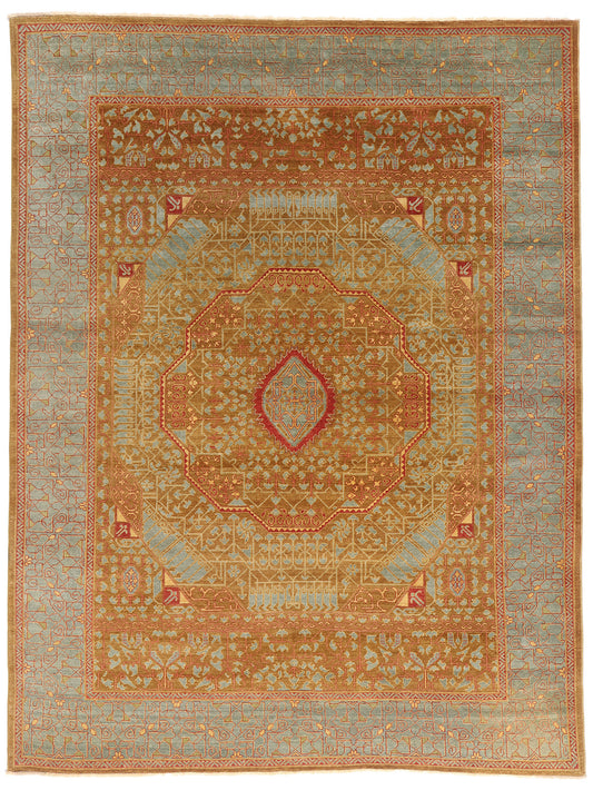 9 x 11 Vintage Turkish Oushak Rug 79248