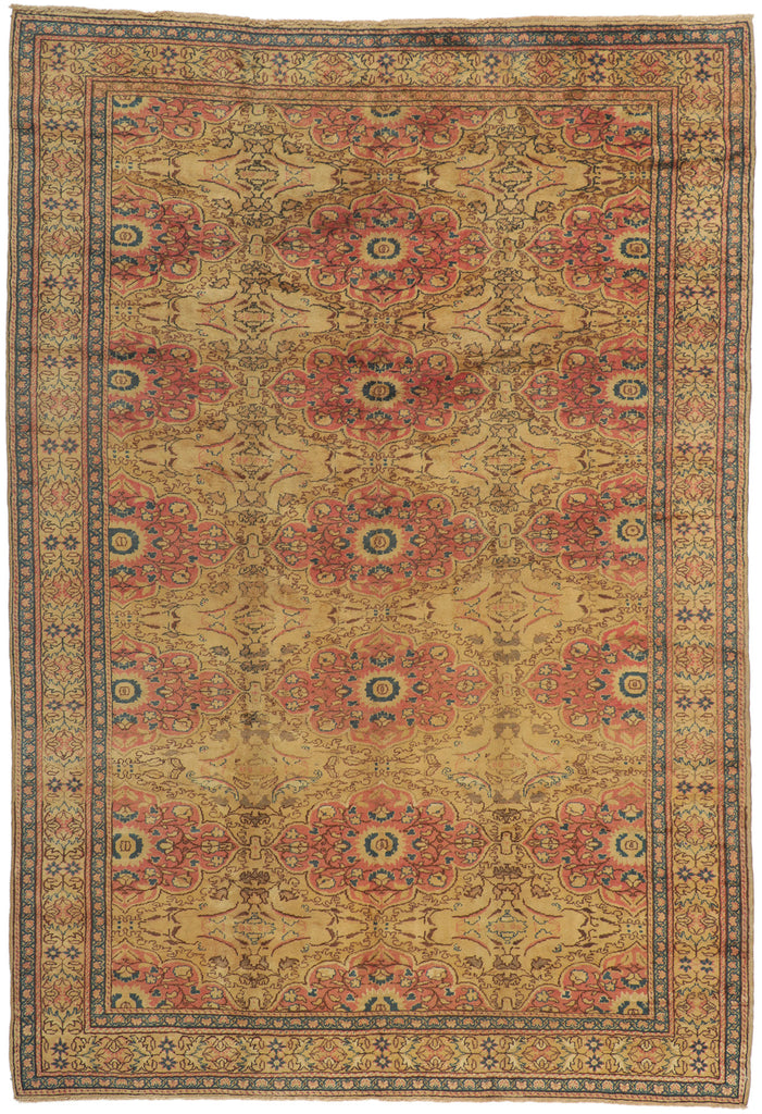 7 x 10 - Tan Vintage Turkish Kayseri Rug - 72724