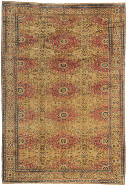 7 x 10 - Tan Vintage Turkish Kayseri Rug - 72724