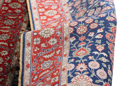 2 x 3 Navy Blue Vintage Turkish Silk Hereke Rug 79293