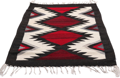 2 x 3 Red Vintage Oaxacan Zapotec Kilim Rug 79335