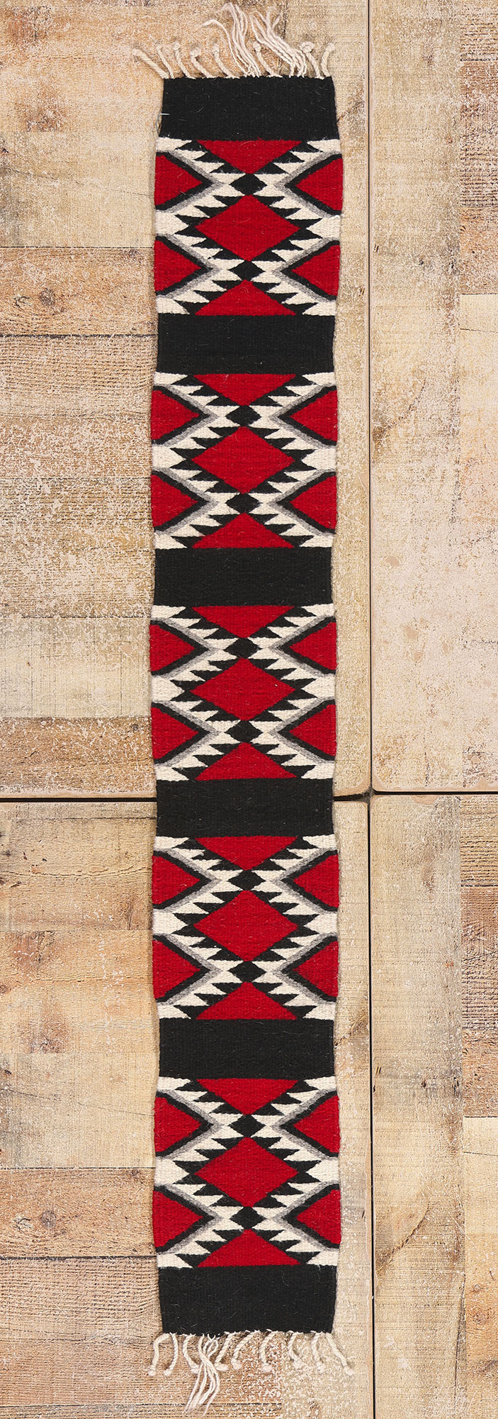 1 x 5 Red Vintage Oaxacan Zapotec Kilim Runner 79336