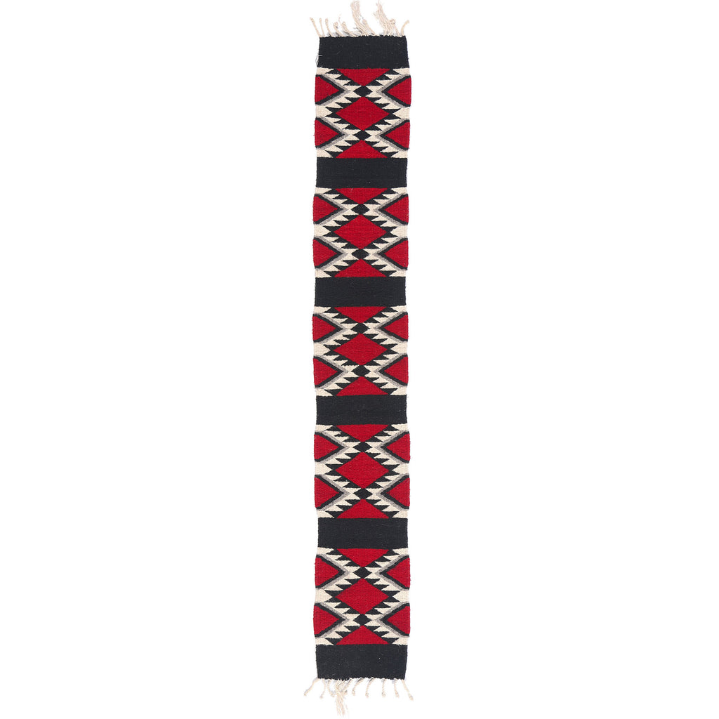 1 x 5 Red Vintage Oaxacan Zapotec Kilim Runner 79336
