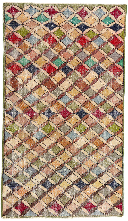 4 x 7 Zeki Muren Vintage Turkish Sivas Rug 53325