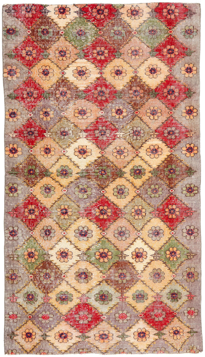 4 x 7 Zeki Muren Vintage Turkish Sivas Rug 53332