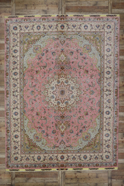 10 x 13 Vintage Persian Tabriz Rug 77674